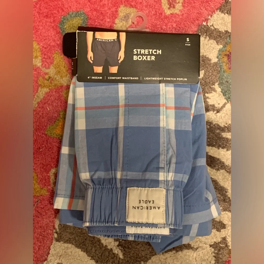 NWT AMERICAN EAGLE PLAID STRETCH BOXER - Picture 1 of 2